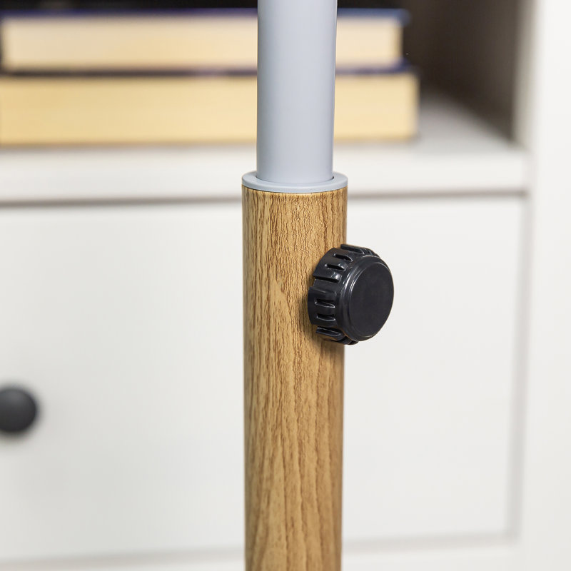 Russell Hobbs 16” Scandi Pedestal Fan, Grey/Light Yellow Wood