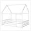 Lit double en bois avec structure de toit, garde-corps de sécurité et fabrication en bois d'hévéa durable pour les chambres d'enfants-2129739986