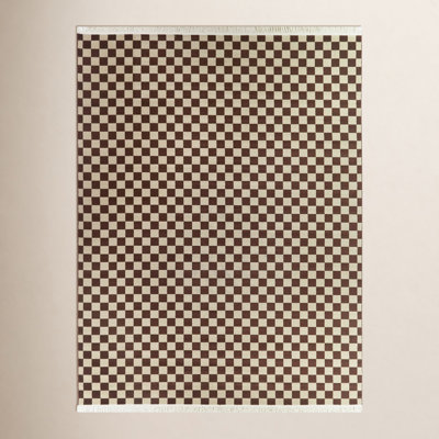 Habra Checkered Recycled Brown / Beige Rug