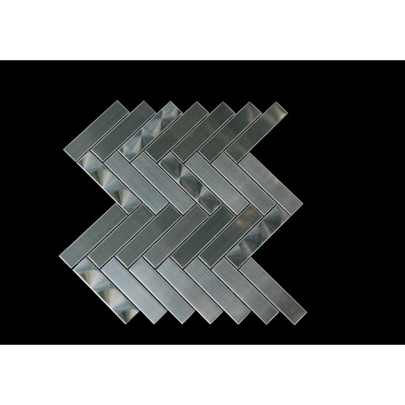 Carreau de mosaïque en métal à chevrons 1 po x 3 po
