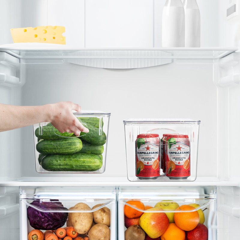 Sorbus Large Clear Kitchen, Pantry, and Fridge Storage Bins with Lids 2 Pack, Clear