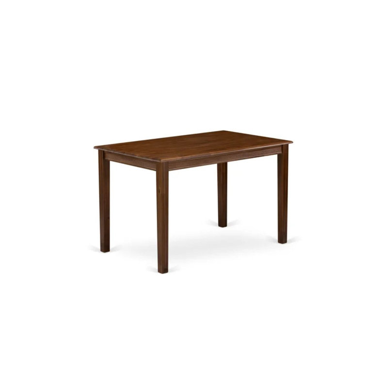 3 Piece Kitchen Table & Chairs Set consists of a Rectangular Dining Room Table and 2 upholstered Parsons chairs, Antique Walnut