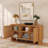Modern TV Stand/Sideboard, 2 Door with Middle Shelf  (59 x 16 x 30in), Pecan-282875156-282875157