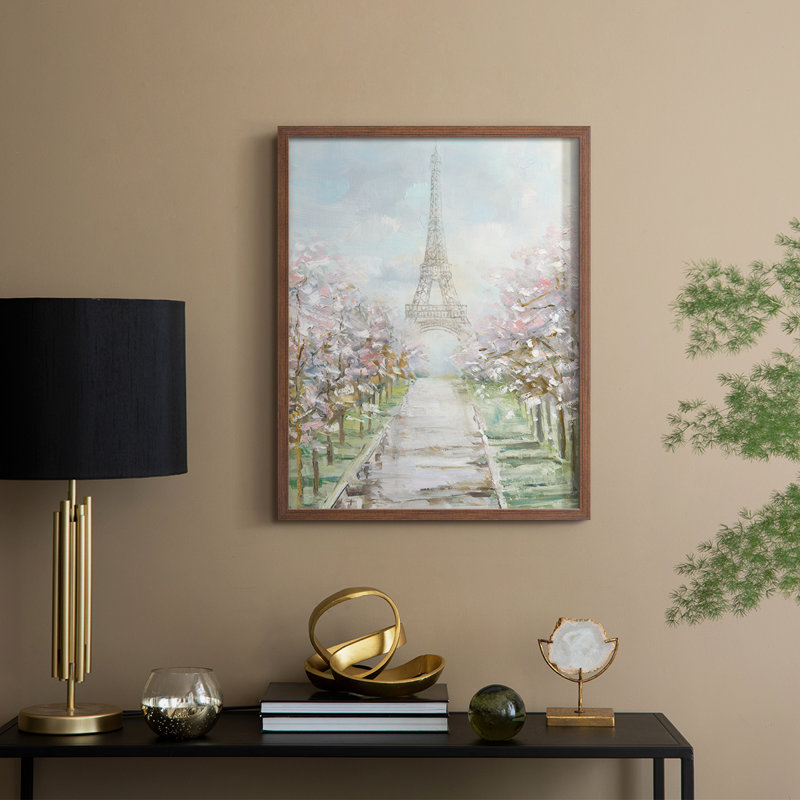 «Paris Trees», reproduction encadrée - bois massif, Noyer, H 30 po x l 24 po