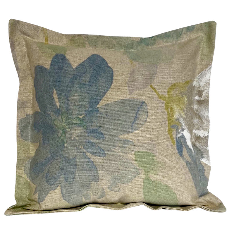 Floral Cotton Blend Reversible Pillow Cover