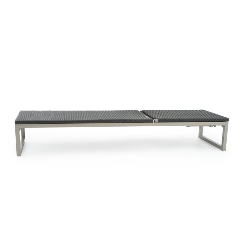 Sameko Aluminum Frame Outdoor Chaise Lounge Set with Sunbrella® Cushions, Canvas Jockey Red Sunbrella® Canvas, Espresso