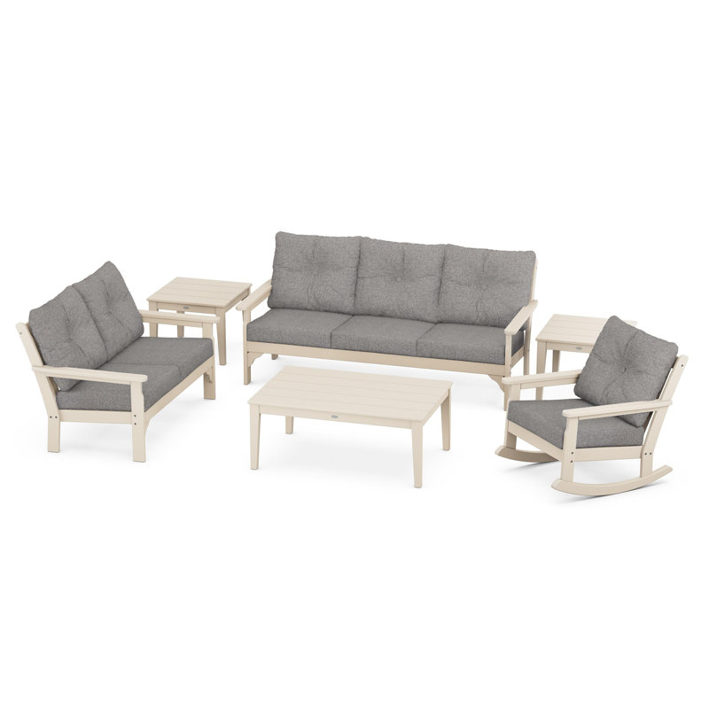 Vineyard 6-Piece Deep Seating Set, Sand, Grey Mist