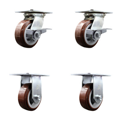 Ensemble de 4 roulettes en polyuréthane