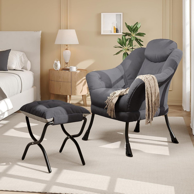 Upholstered Armchair, Grey