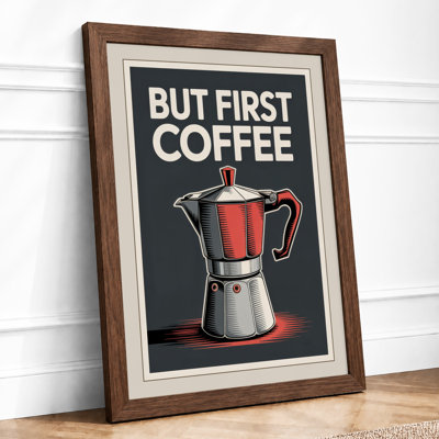 But First Coffee Retro - Framed Print