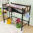 Space-Saving Metal Loft Bed with Built-In Storage Shelves-508225525