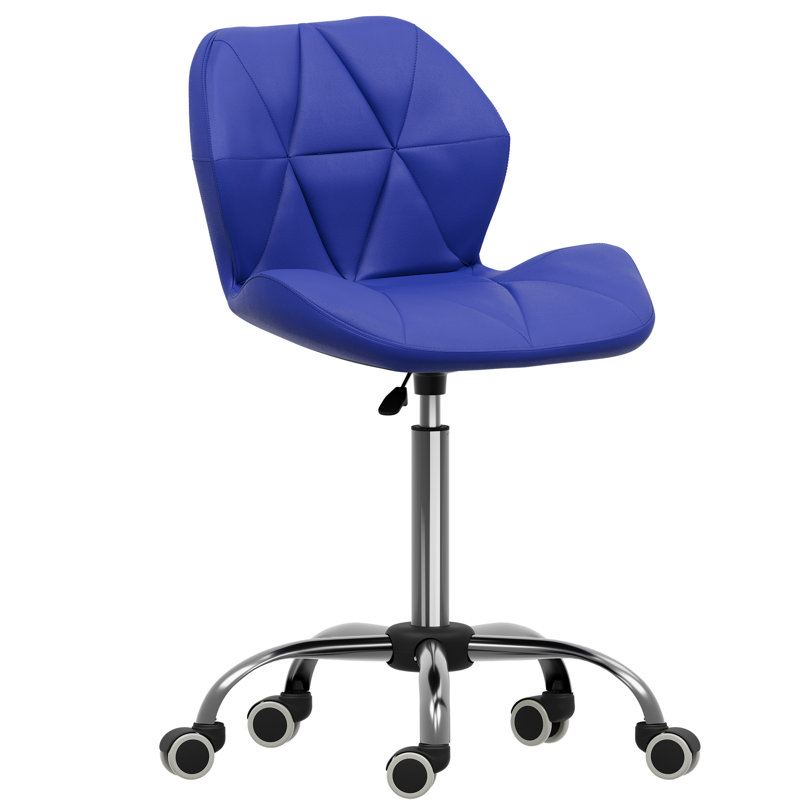 Muskoka Swivel Desk Chair Faux Leather With Adjustable Height, UKFR Certified, Blue