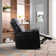 Rugiatu 33.1" Wide Modern Electric Power Breathable Leather Reclining Home Theater Seating with Arm Table and Cup Holders (Set Of 3)