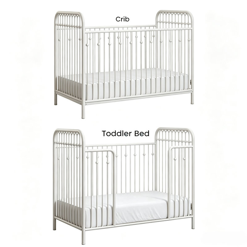 Barrière de lit en métal pour tout-petit, White