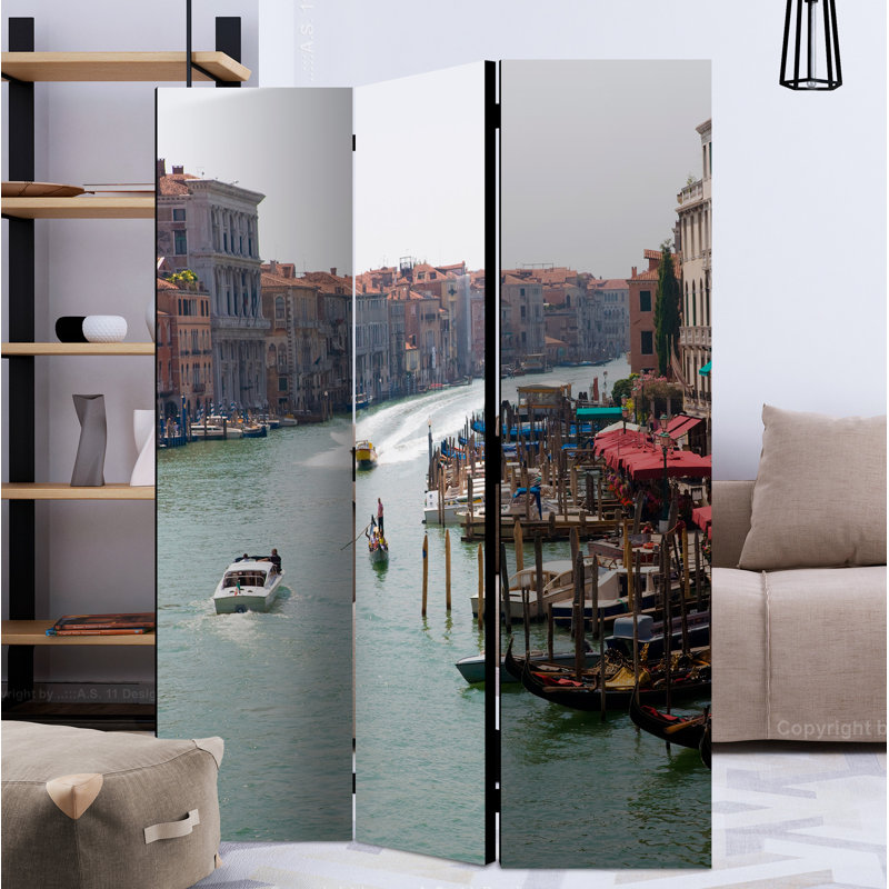 Aubrey 172cm H Solid Wood Folding Room Divider, 3
