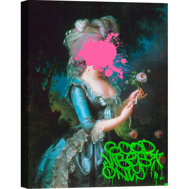 Pop And Funny Portraits Of Ladies And Knights, Marie-Antoinette by Eric Chestier - Wrapped Canvas Print, 100cm H x 70cm W