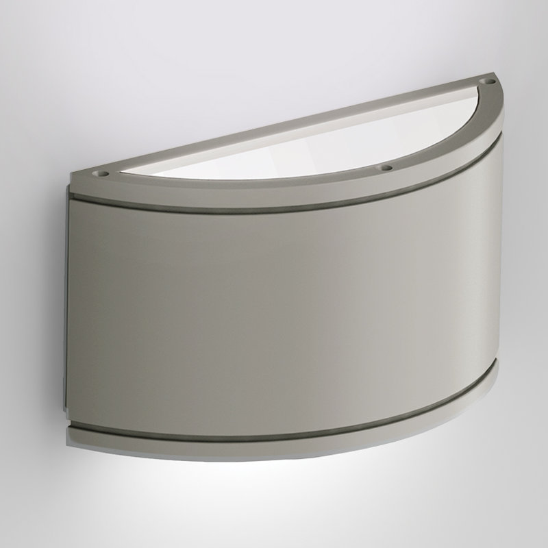 Plafonnier encastré d’extérieur 1 ampoule tubulaire, Aluminium brossé