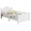 Lit plateforme simple en bois avec tête de lit et pied de lit, structure en bois massif, blanc-689613921-689613920