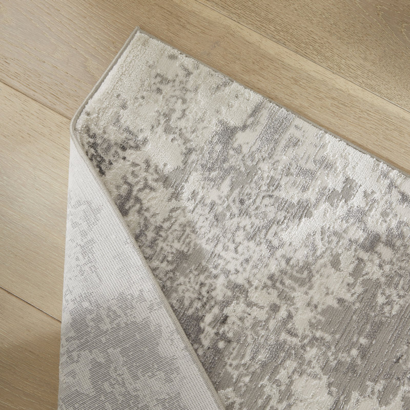 Abstract Grey Area Rug, Rectangle 260 x 360 cm