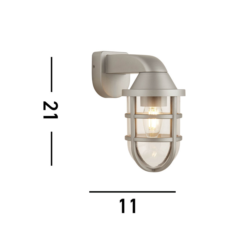 Brooksville 21cm H Outdoor Wall Lantern, Silver
