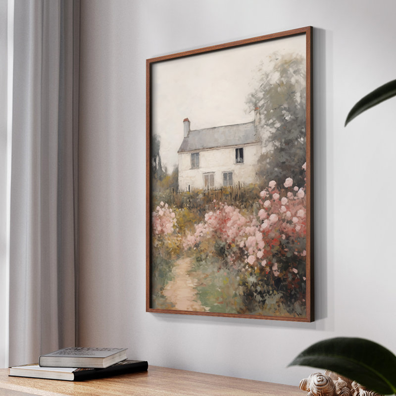 "Vintage Landscape XXV III" sur papier, Noyer, H 10 po x l 8 po