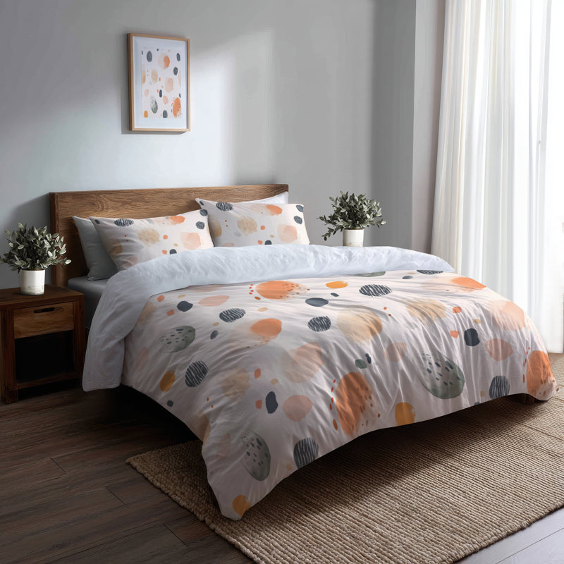 Ensemble de housse de couette et coussin décoratif à motif géométrique 3 pièces