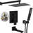 Male NPT Matte Black Shower System, 12 Inch Shower Fixtures Rain Shower Head With Handheld Shower Spray, Wall Mount Shower Faucet Set For Bathroom(Pressure Balance Shower Trim Valve Kit Included)