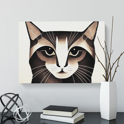 Cat Illustration - Wrapped Canvas Print