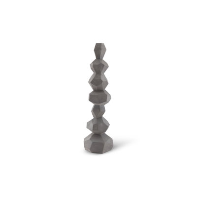 Faceted Rock Column Sculpture