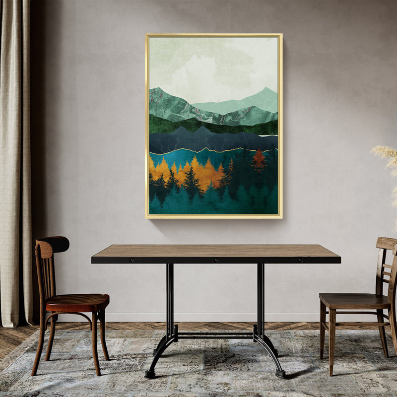 Montagne - peinture à cadre flottant sur toile, H 16 po x l 24 po