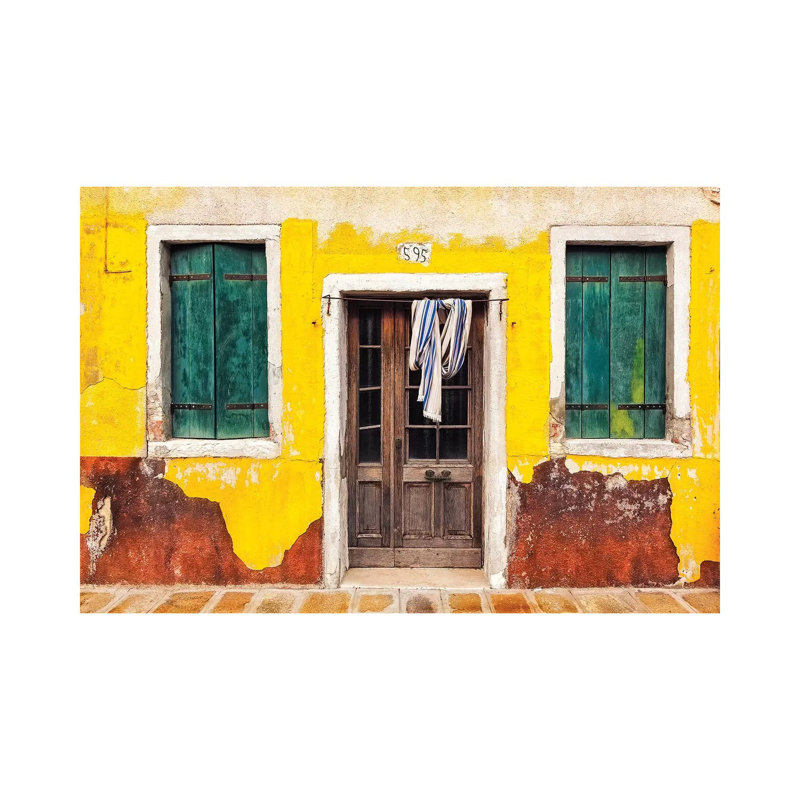 Italy, Burano. Weathered House Exterior. by Jaynes Gallery - Wrapped Canvas Print, 30.48cm H x 45.72cm W 1.91cm D