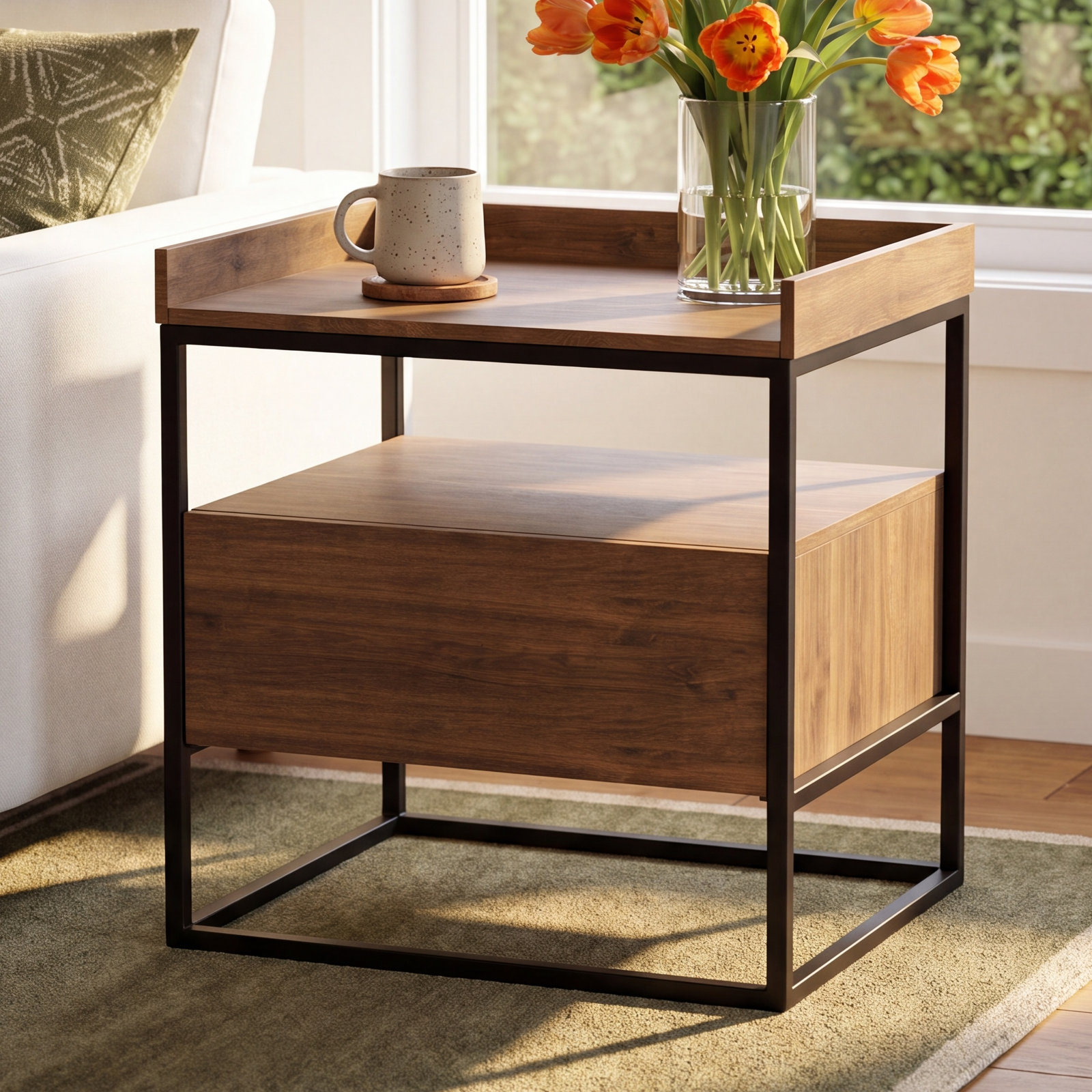 Berrien 23" Acacia End Table