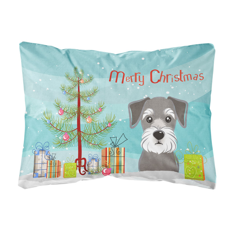  Coussin intérieur / extérieur Christmas Tree and Schnauzer
