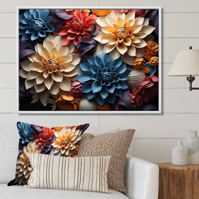 Dahlia Field Vibrant Composition II - Floral Wall Decor