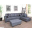 Ensemble de canapé modulaire en tissu 3 pièces avec revêtement en tissu doux et repose-pieds Gunnar-31864976