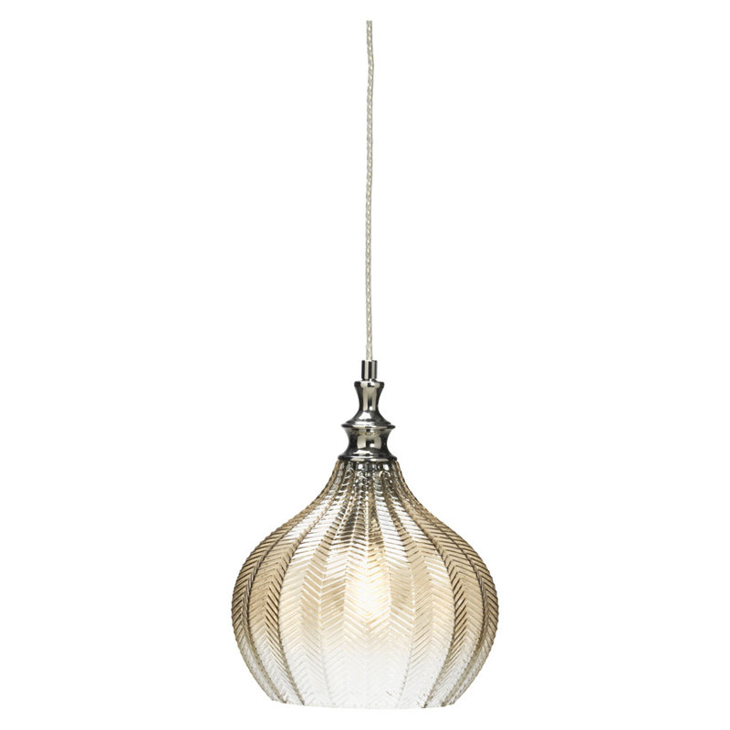1 - Light Chrome Dome Pendant, Silver, Brown