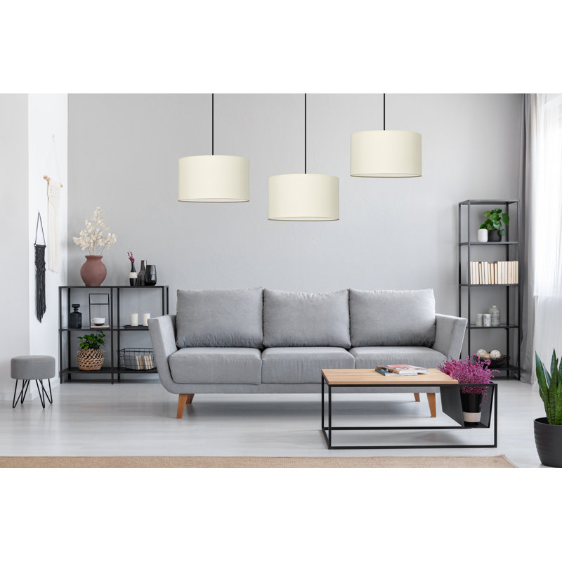 Pascua 1 - Light Drum Pendant, Ecru