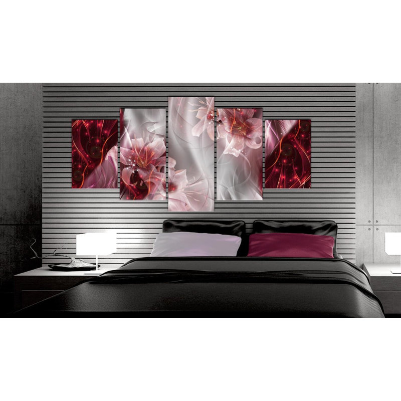 " Incarnadine Comet " 5 - Pieces, 40" H x 80" W x 0.7" D