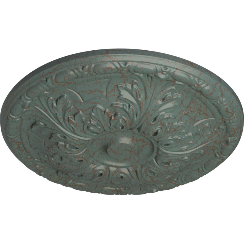 Médaillon de plafond H 15,75 po x l 15,75 po Granada, Craquelure tourbillon de nuage