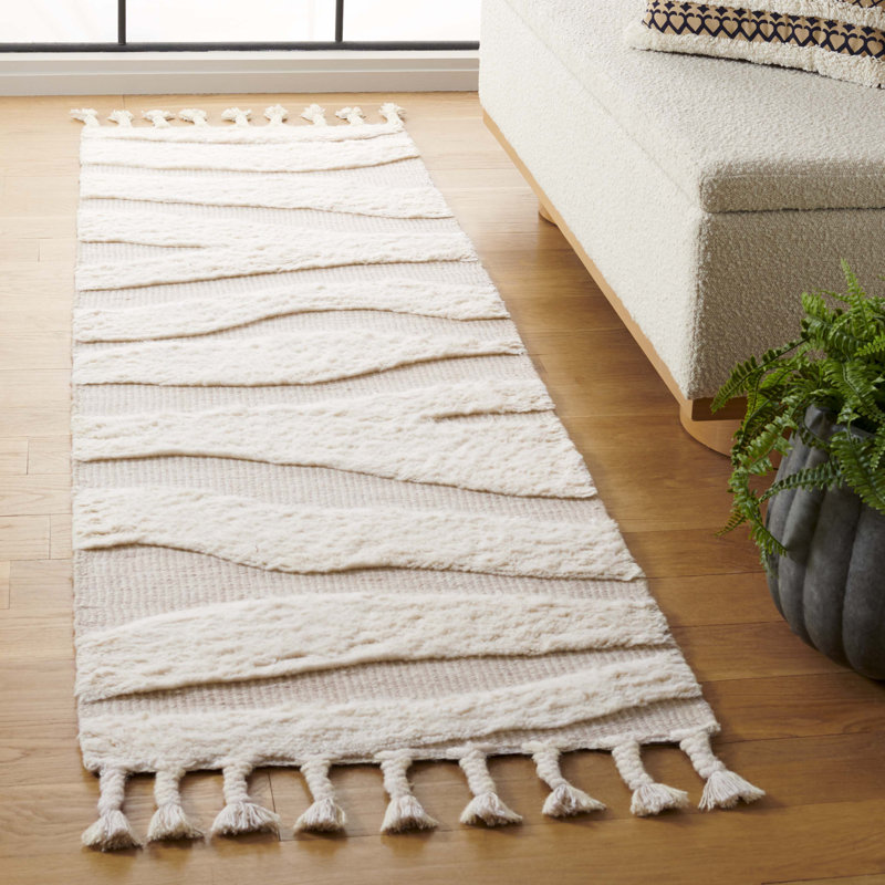 Terrin Hand Woven Wool Pile Abstract Rug, Runner 2'3" x 8'