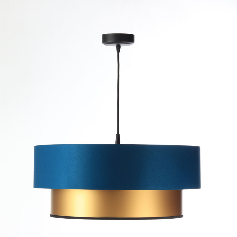 Shandra 1 - Light Black Drum Pendant, 20" H x 50" W x 50" D, Blue