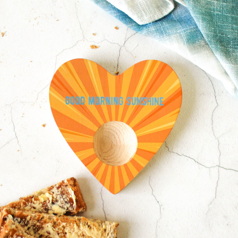 Ivy Personalised Heart Egg Board, Sunshine, Yes