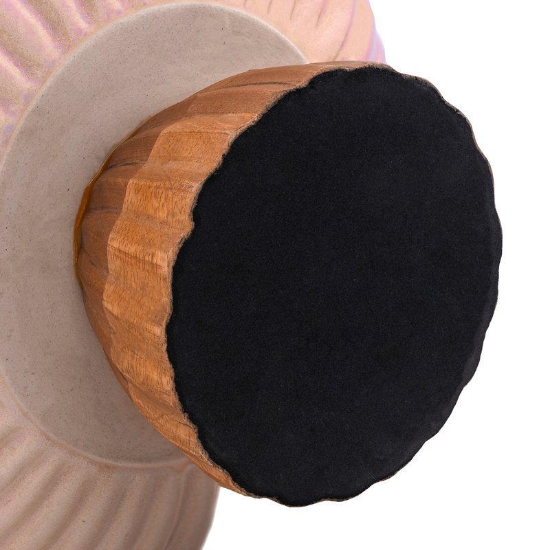 Patriana 4.75"H Ceramic Table Vase with Wood Base
