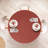 Ebern Designs Geometric Fitted Round Tablecloth Red and Beige