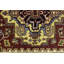 Tapis oriental rouge / bleu marine / crème en laine noué à la main 4 pi 1 po x 6 pi Maineville