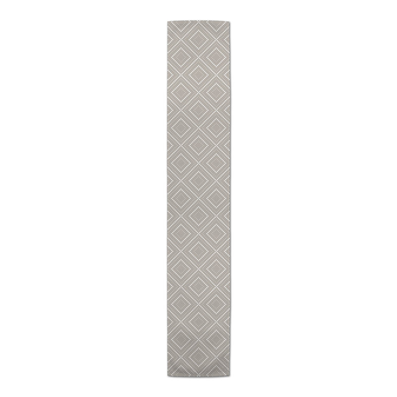 Chemin de table Auric, 72 po x 16 po, Gris clair