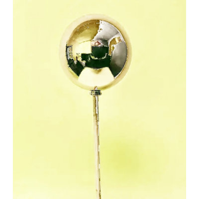 Shiny Gold Ball Ornament On An 18? Stick Decoration