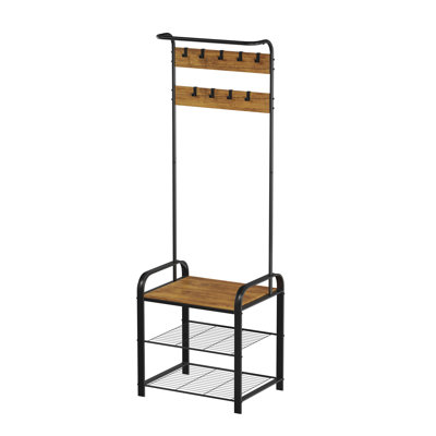60.9 cm W Hall Tree with Storage Bench and Shoe Storage