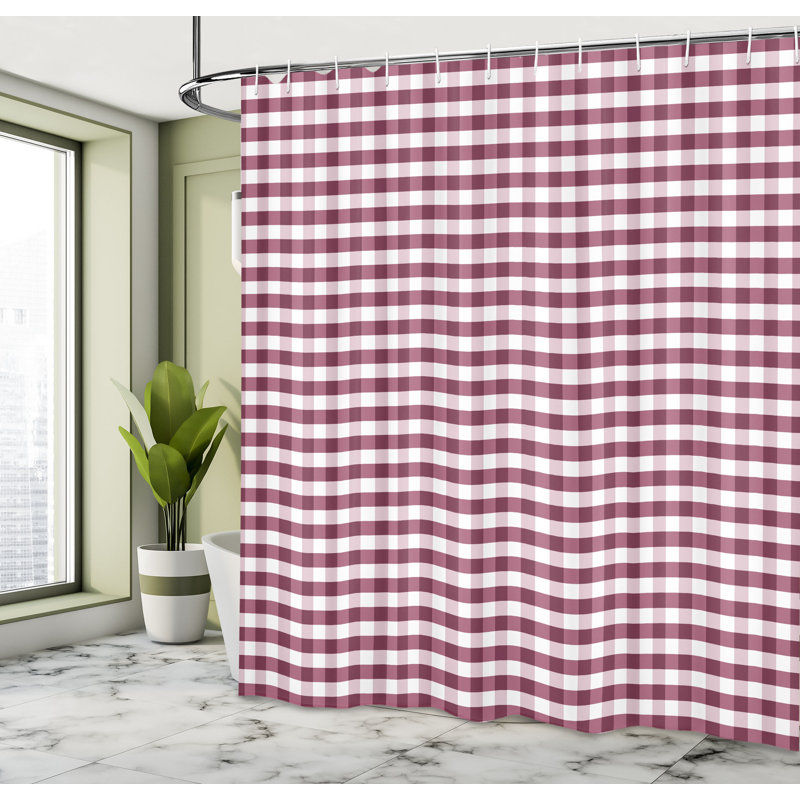 Ensemble de rideau de douche + crochets, H 84 po x l 69 po, Fuchsia foncé