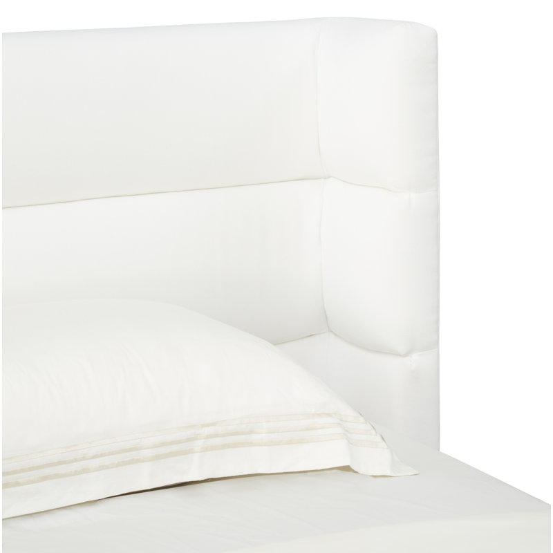 Upholstered Bed, White, Queen